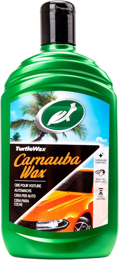 Sparco Turtle Wax Cera líquida de carnauba para coche, protección y brillo, 500 ml, 52857