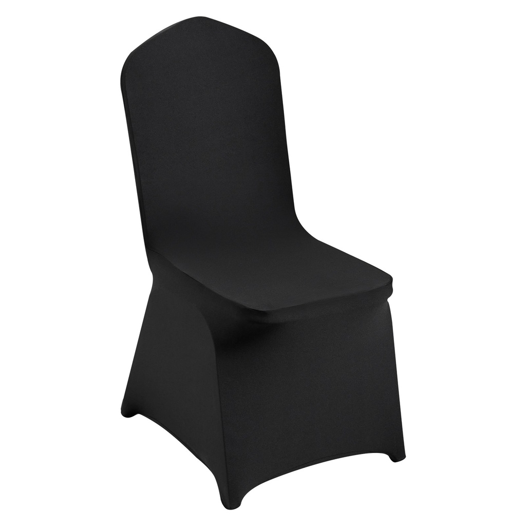 VEVOR Fundas para Sillas Plegables de Spandex Elástico, Funda para Silla Ajustable Universal, Fundas Protectoras Lavables Extraíbles, para Bodas, Vacaciones, Banquetes, Fiestas(50 piezas negras)