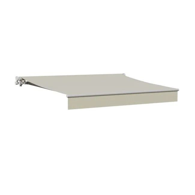 Toldo Calima brazo extensible manual blanco con tela beige 250x200