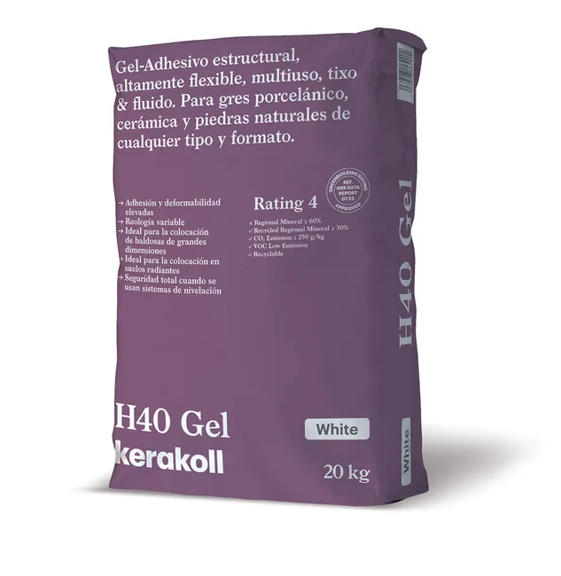 Mortero cola Flex H40 gel blanco KERAKOLL