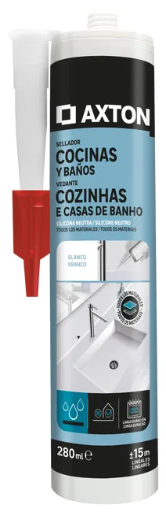 [82291467] Silicona neutra para cocinas y baños AXTON 280 ml blanco