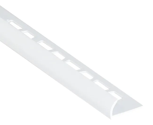 [82114240] Perfil de esquina y borde externo curvo de pvc Blanco 2.5m x1cm