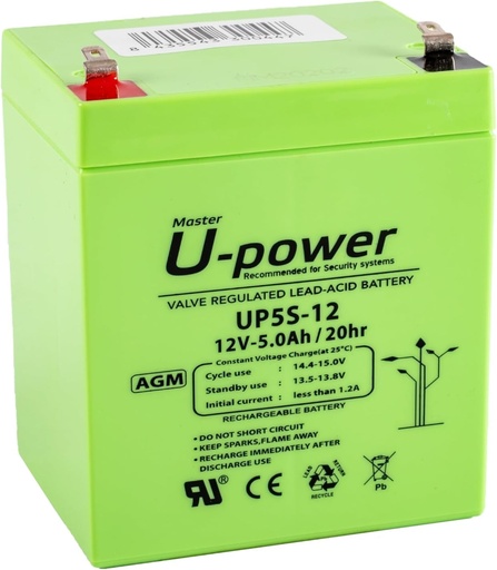 [‎MU-UP5-12] Bateria Plomo AGM 5Ah 12V