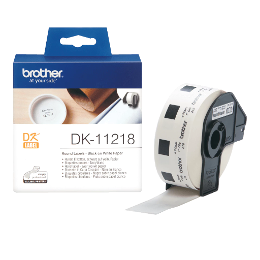 [‎DK11218] Brother Etiquetas, Negro y Blanco, 24 mm