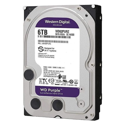 [WD64PURZ] Disco Duro de 6 Tb ( 6144 Gb ) Western Digital Purple.