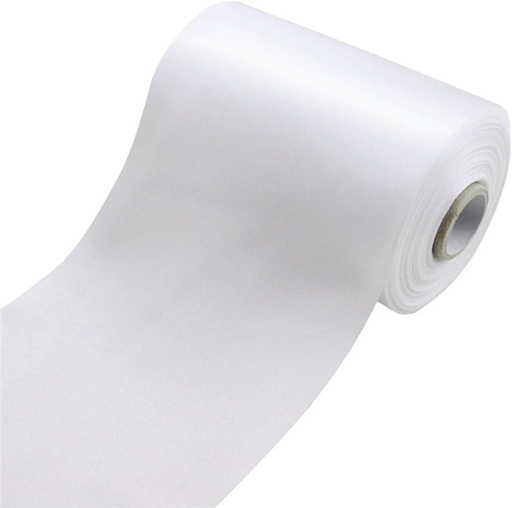 [B0CB5KMHMG] LATRAT 1 cinta de raso de 10 cm x 20 m, cinta decorativa de tela para ceremonia de apertura, lazos para bodas, cumpleaños, Navidad, decoración (blanco)