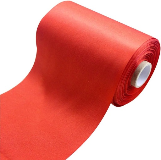 [B0CB5GZKZ3] LATRAT 1 cinta de raso de 10 cm x 20 m, cinta decorativa de tela para ceremonia de apertura, lazos para bodas, cumpleaños, Navidad, decoración (blanco) (rojo)